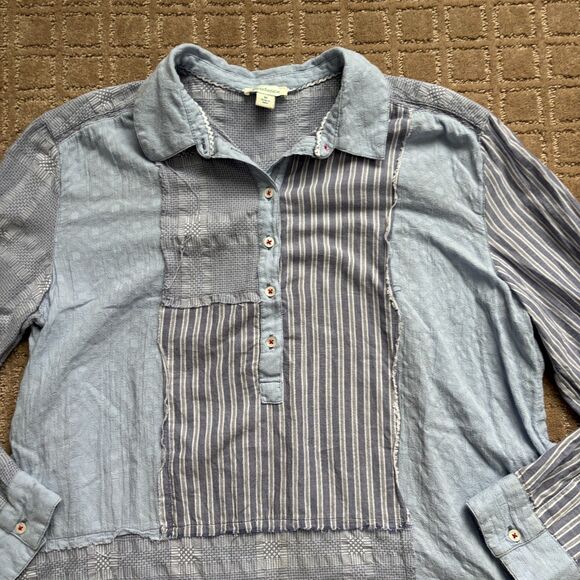 Sundance Blue Button Down Shirt for Women - Picture 3 of 7